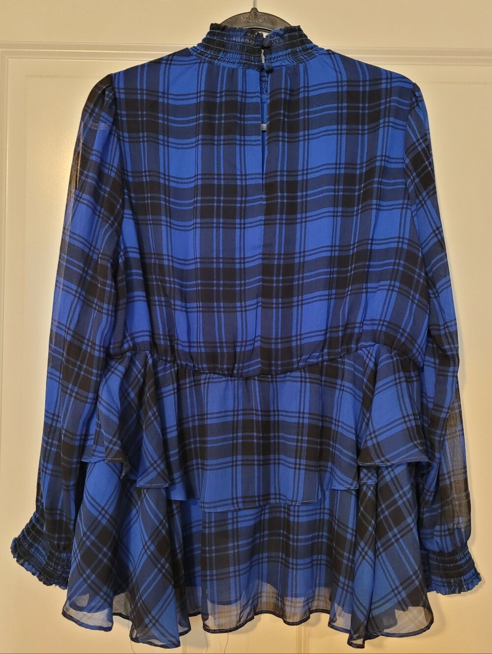 torrid Blue and Black Plaid Rufffled Top Blouse.   M/L  NWT! - Picture 11 of 12
